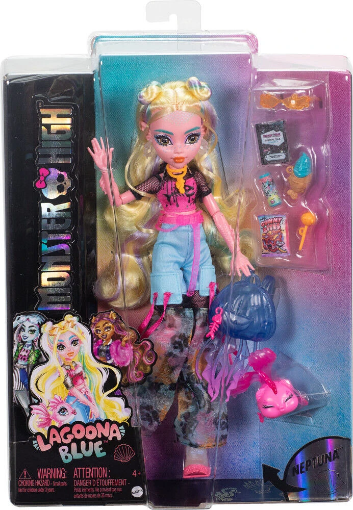 Monster High-Poupée Lagoona Blue-Poupée avec animal et accessoires