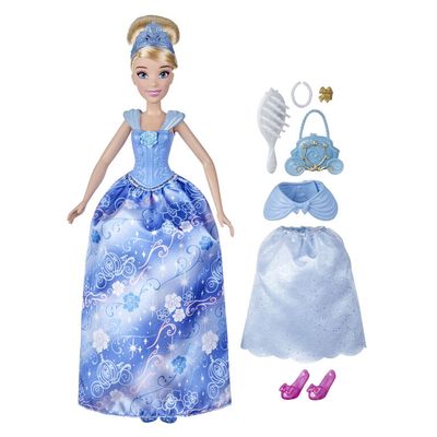 Disney Princess Style Surprise Cinderella Fashion Doll with 10 Fashions and Accessories, Hidden Surprises Toy