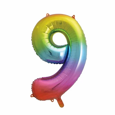 Rainbow Number Shaped Foil Balloon 34