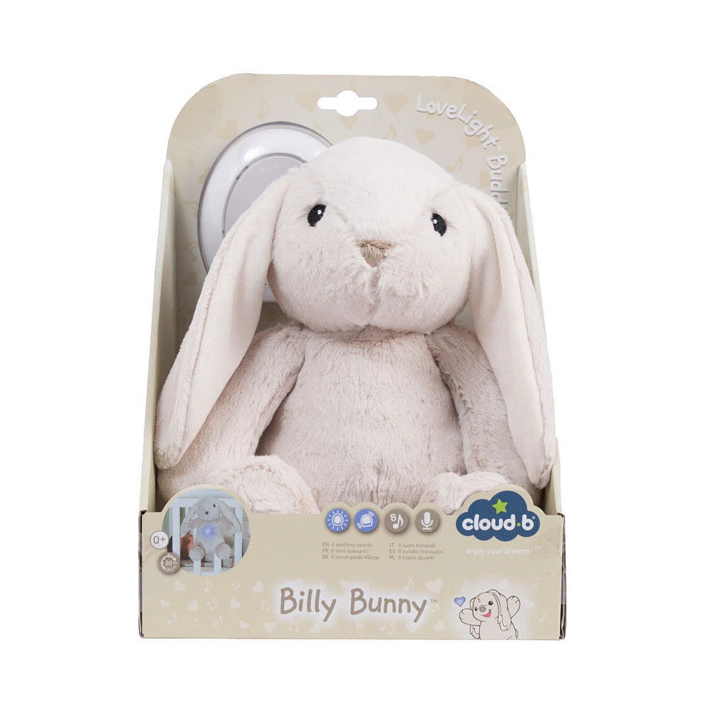 Cloud b Love Light Buddies Billy Bunny Multisensory Plush W/Light and Soothing Sounds