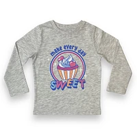 Make Everything Sweet Long Sleeve Tee Grey Mix