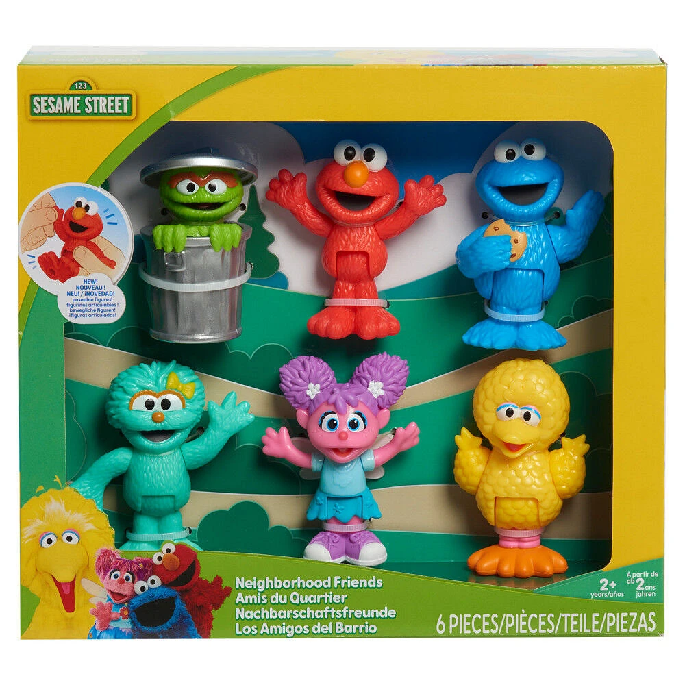 Sesame Street Neighborhood Friends, 6-piece Poseable Figurines