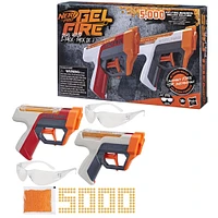 Nerf Pro Gelfire Dual Wield Pack, 2 Blasters, No-Prime Firing, 5000 Gelfire Rounds, 2x 100 Round Integrated Hoppers, 2 Eyewear