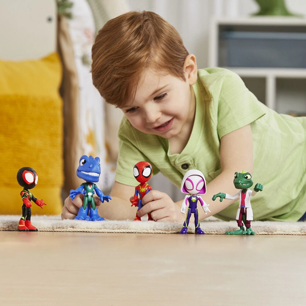 Spidey et ses Amis Extraordinaires Dino-Webs, pack de figurines Héros dinosaures et Lizard