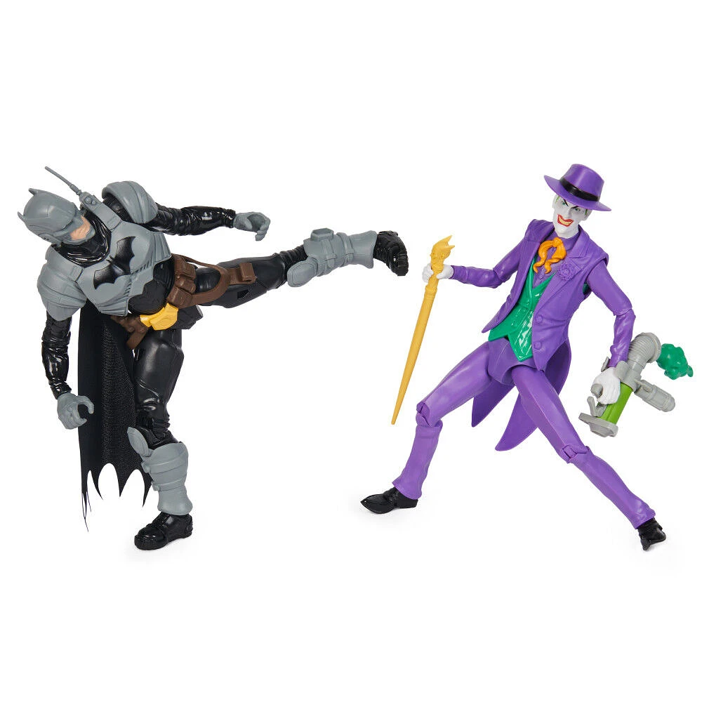 DC Comics, Batman Adventures, Batman vs The Joker Action Figures Set, 2 Figures, 12 Armor Accessories, 12-inch