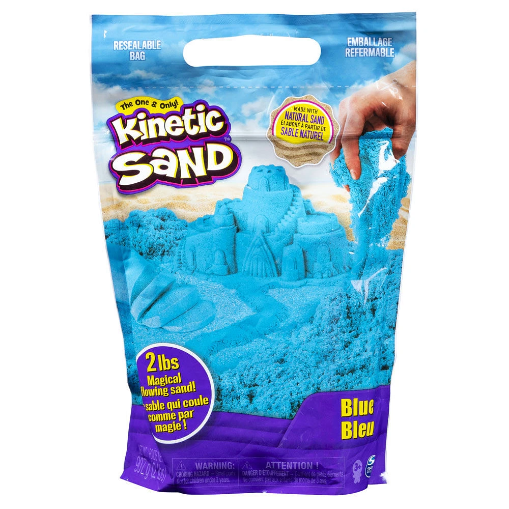 Kinetic Sand, 907 g de Kinetic Sand bleu pour mélanger, modeler et créer