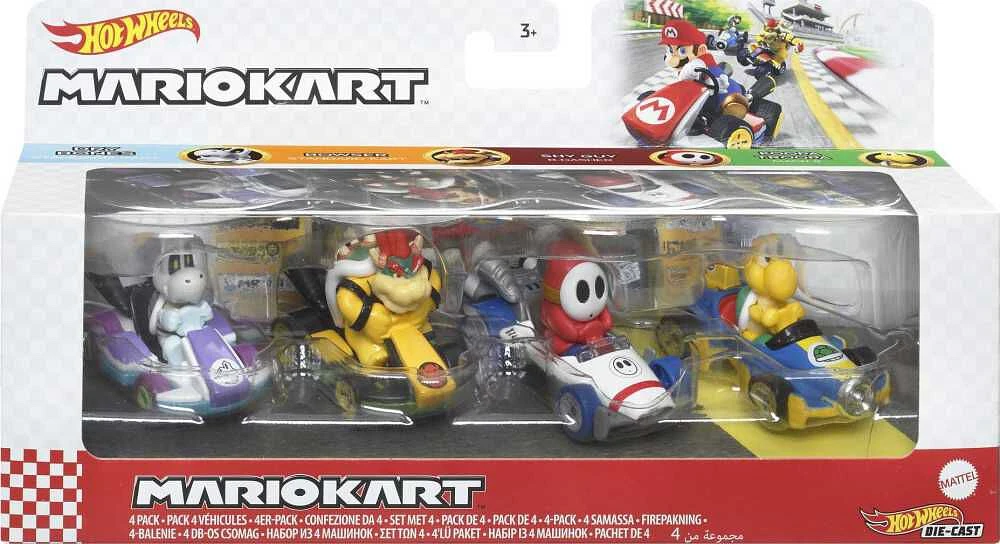 Hot Wheels - Coffret de 4 Véhicules Mario Kart, dont 1 Modèle Exclusif