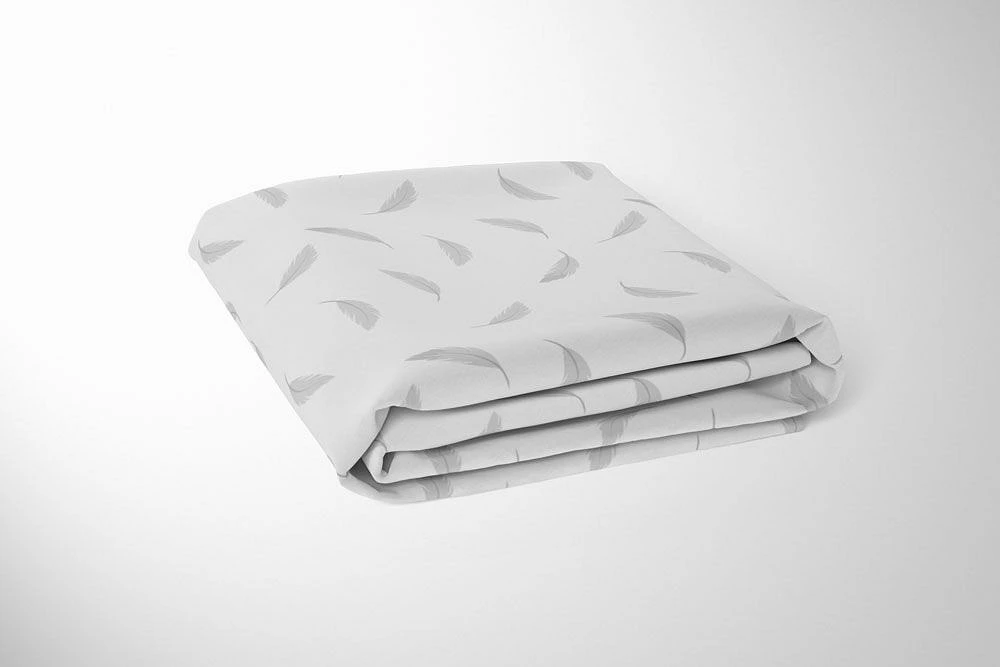 Kushies Drap contour pour lit de bébé  Plume grise