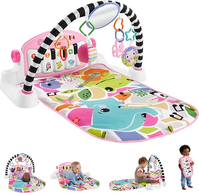 Fisher-Price - Tapis piano Lumières et Apprentissage, pour bébé, rose - Édition anglaise