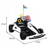 KidsVip 24V Furious Drifting Go Kart - Blanc - Édition anglaise