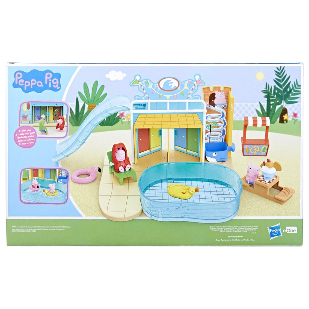 Peppa Pig Toys Peppa's Waterpark Playset, Peppa Pig Playset with 2 Peppa Pig Figures, Preschool Toys for 3 Year Old Girls and Boys and Up