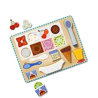 Melissa & Doug - Wooden Magnetic Ice Cream Puzzle and Play set