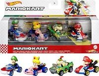 Hot Wheels Mario Kart Vehicle 4-Pack with 1 Exclusive Collectible Model