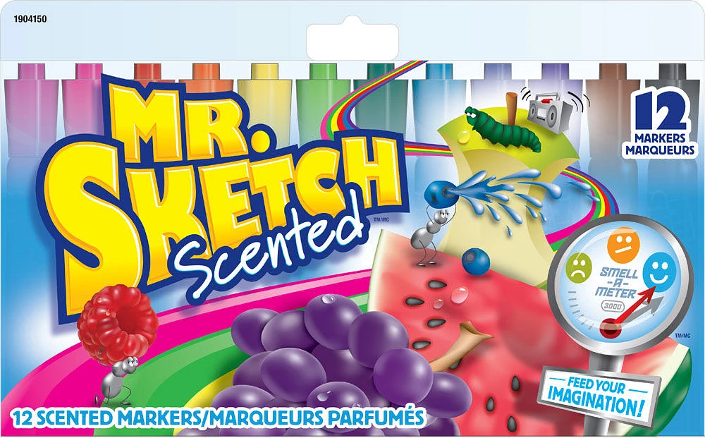 Mr. Sketch Scented Markers, Chisel Tip, Assorted Colours, 12 Count