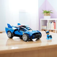 PAW Patrol: The Mighty Movie, Chase's Mighty Transforming Cruiser with Mighty Pups Action Figure, Lights and Sounds