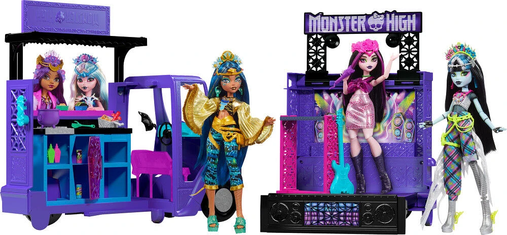 Monster High-Tour Bus Rock Sang-sationnel-Coffret avec poupée et bus