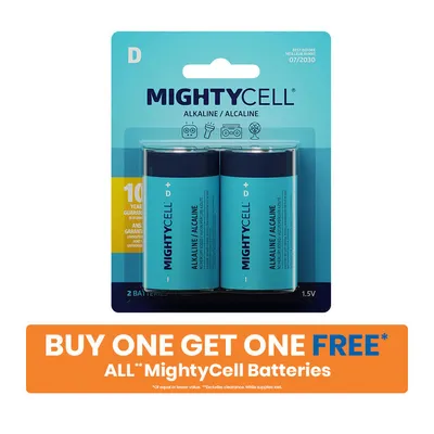 MightyCell Pack D Alkaline Batteries