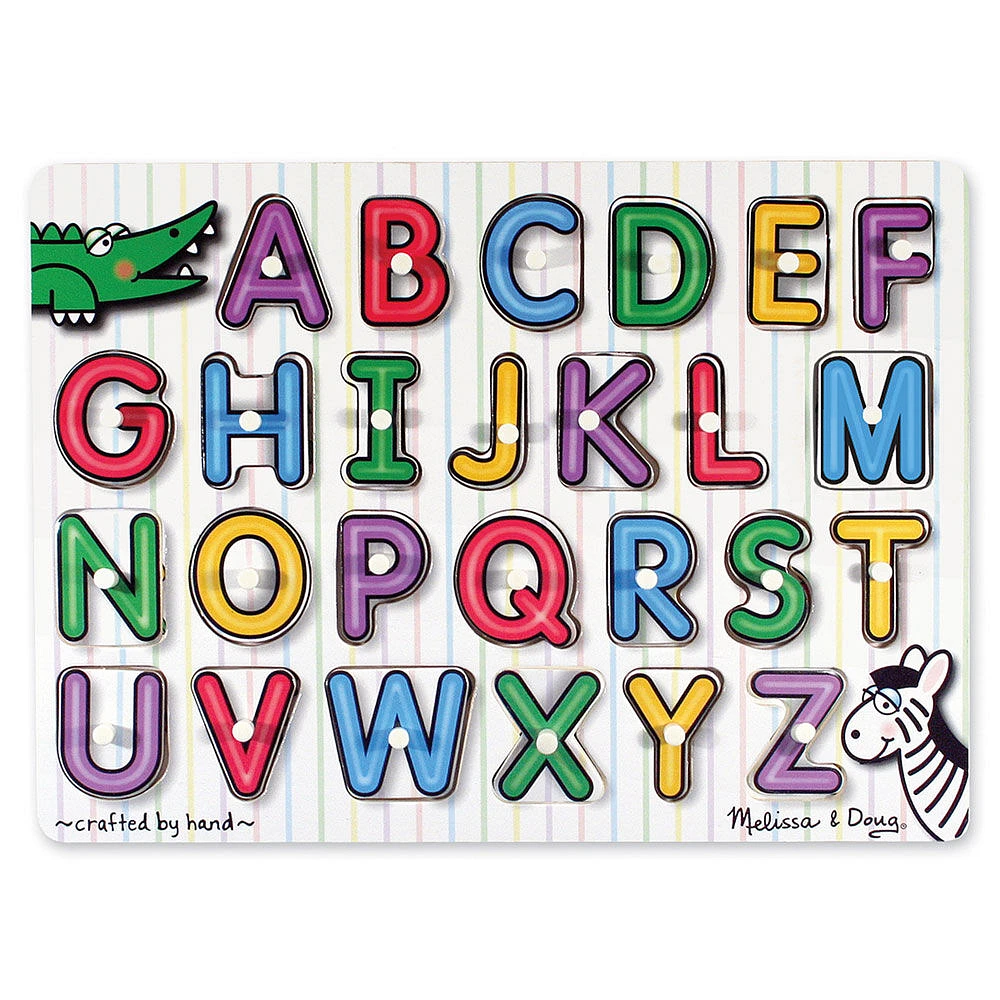 Melissa & Doug Casse-tête en bois avec alphabet à l'intérieur - 26 pièces - Édition anglaise