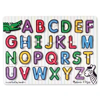 Melissa & Doug Casse-tête en bois avec alphabet à l'intérieur - 26 pièces - Édition anglaise