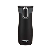 Tasse de voyage en acier inoxydable Contigo West Loop avec couvercle AUTOSEAL, noir mat, 473 ml