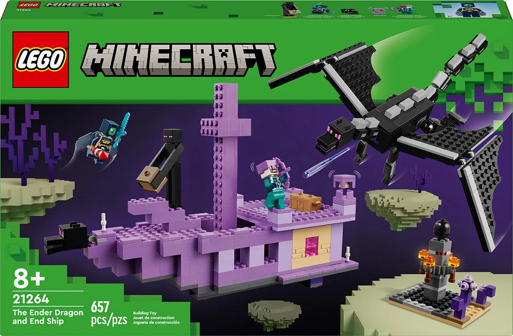 Jouet LEGO Minecraft Le dragon de l'Ender et le navire de l'End 21264