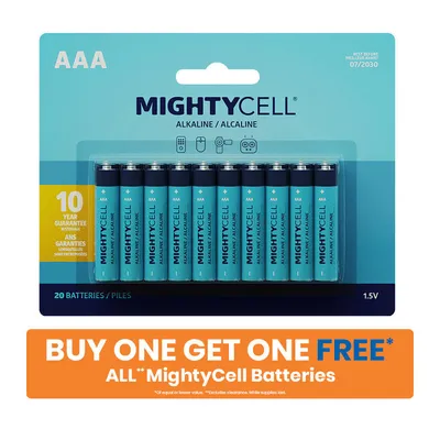 MightyCell Pack AAA Alkaline Batteries