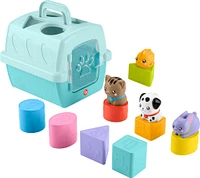 Fisher-Price FP Pets Sort & Stow Pet Carrier Baby & Toddler Shape Sorting Toy, 8 Blocks