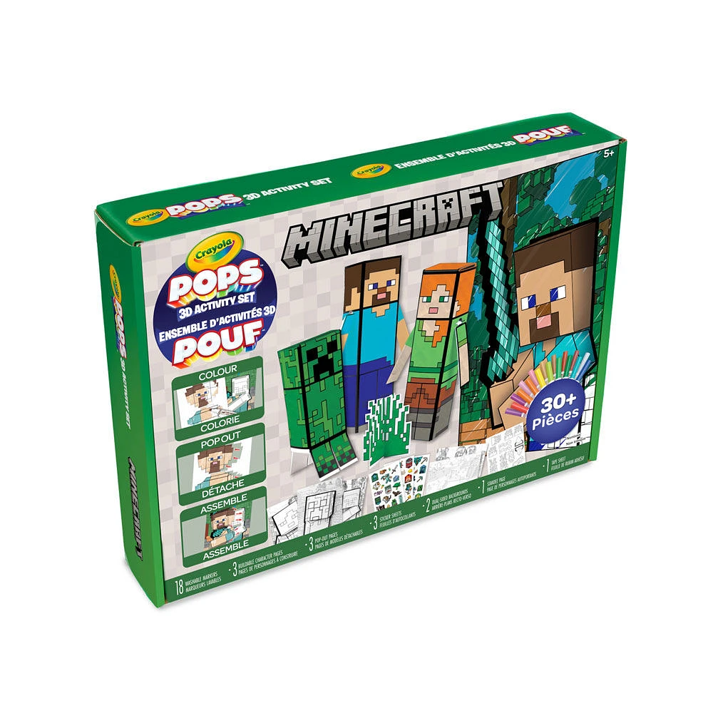 Ensemble d'activités Crayola POPS 3D Minecraft