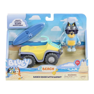 Bluey Beach Véhicule et Figure Beach Quad