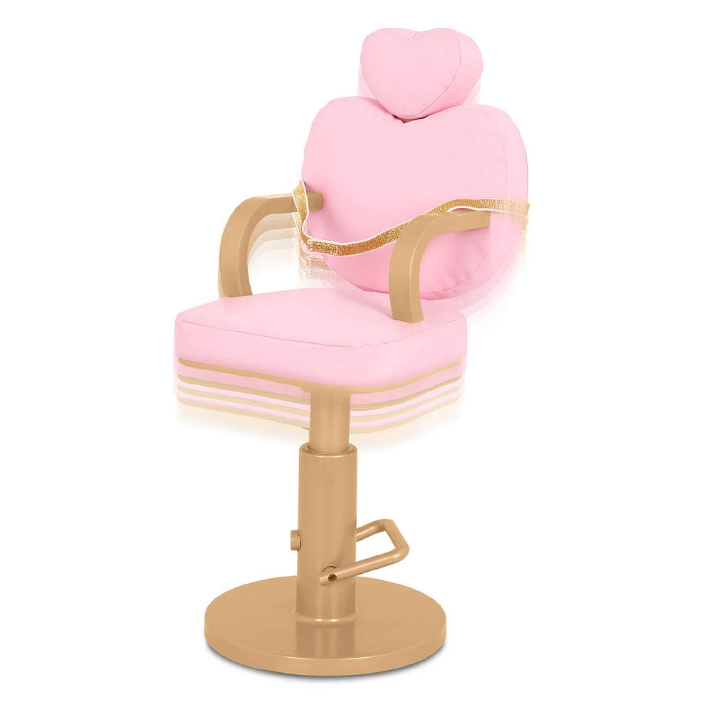 Our Generation Sweet Styles Salon Chair Hair Styling Accessory Set for 18-inch Dolls