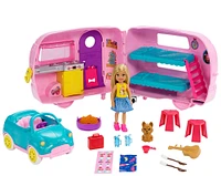 Barbie Club Chelsea Camper Playset with Doll, Puppy, Car, Transforming Camper and Accessories