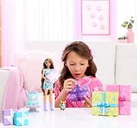 Barbie Party Unboxed Pet Birthday Series Doll & Accessories, Party Stars Set with 10 Surprises