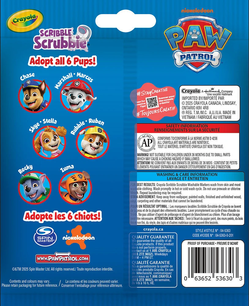 Crayola Scribble Scrubbie Pets Paw Patrol, 1 Count
