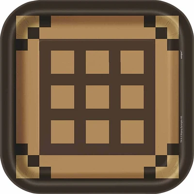 Minecraft Square 9"  Plates 8 pieces
