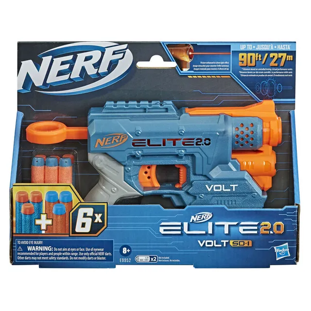 Nerf Elite 2.0 Double Punch Dart Blaster, 50 Nerf Elite Darts, 2x