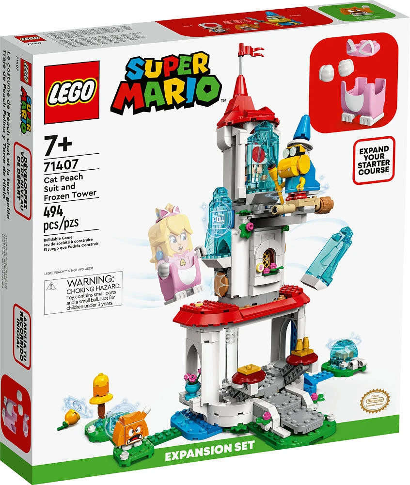 LEGO Super Mario Ensemble d'extension Le costume de Peach chat et la tour gelée 71407 (494 pièces)
