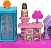 Barbie Mini BarbieLand Collectible Pet Boutique Playset with 1.5-inch Barbie Doll, Interactive Play Areas for Storytelling Fun