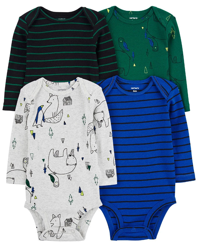 Carter's Four Pack Long Sleeve Bodysuits