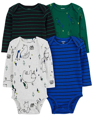 Carter's Four Pack Long Sleeve Bodysuits
