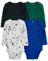 Carter's Four Pack Long Sleeve Bodysuits