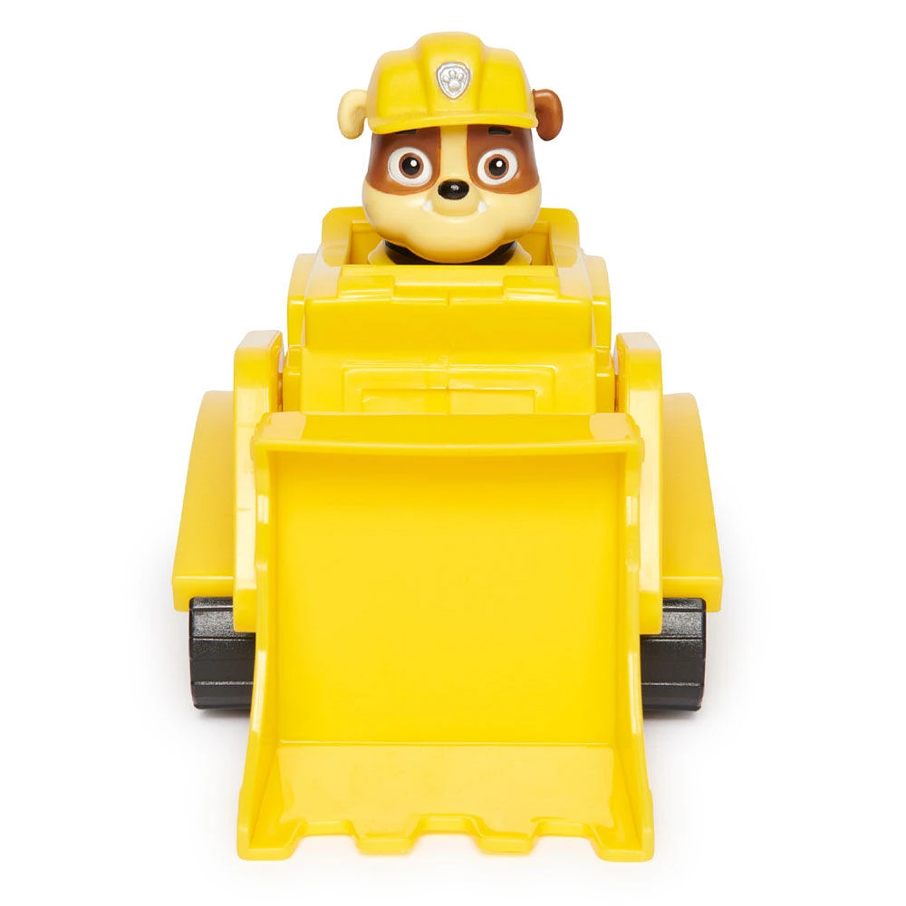 PAW Patrol, Rubble Bulldozer, Véhicule avec figurine articulée à collectionner, jouets respectueux de la planète