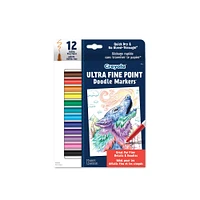 Marqueurs Doodle Markers à pointe ultra fine Crayola, jeu de 12