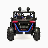 KIDSVIP Licensed Sport MX 2x12V 4x4 Kids Ride-On 2-Seater UTV Buggy - Blue - English Edition