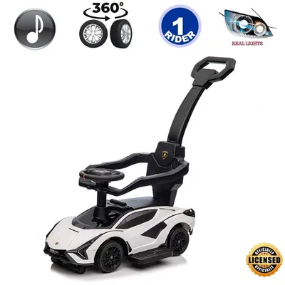 KidsVip Lamborghini Sian Pushcar / Stroller- White - English Edition