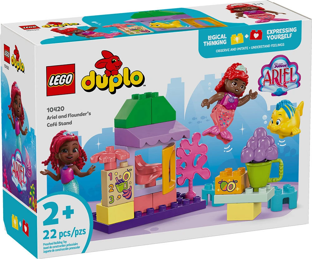 LEGO DUPLO Disney Ariel and Flounder's Café Stand, The Little Mermaid Toys, Kids Learning Toy, 10420