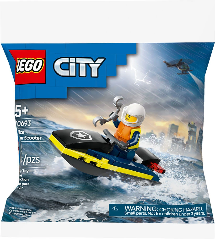 LEGO City Police Water Scooter Building Toy - Includes Police Office Minifigure - 30693