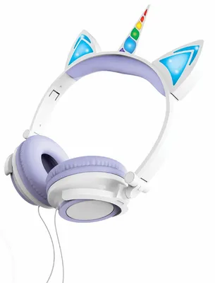 Art+Sound Unicorn Wired Headphones with LED Lights - Purple