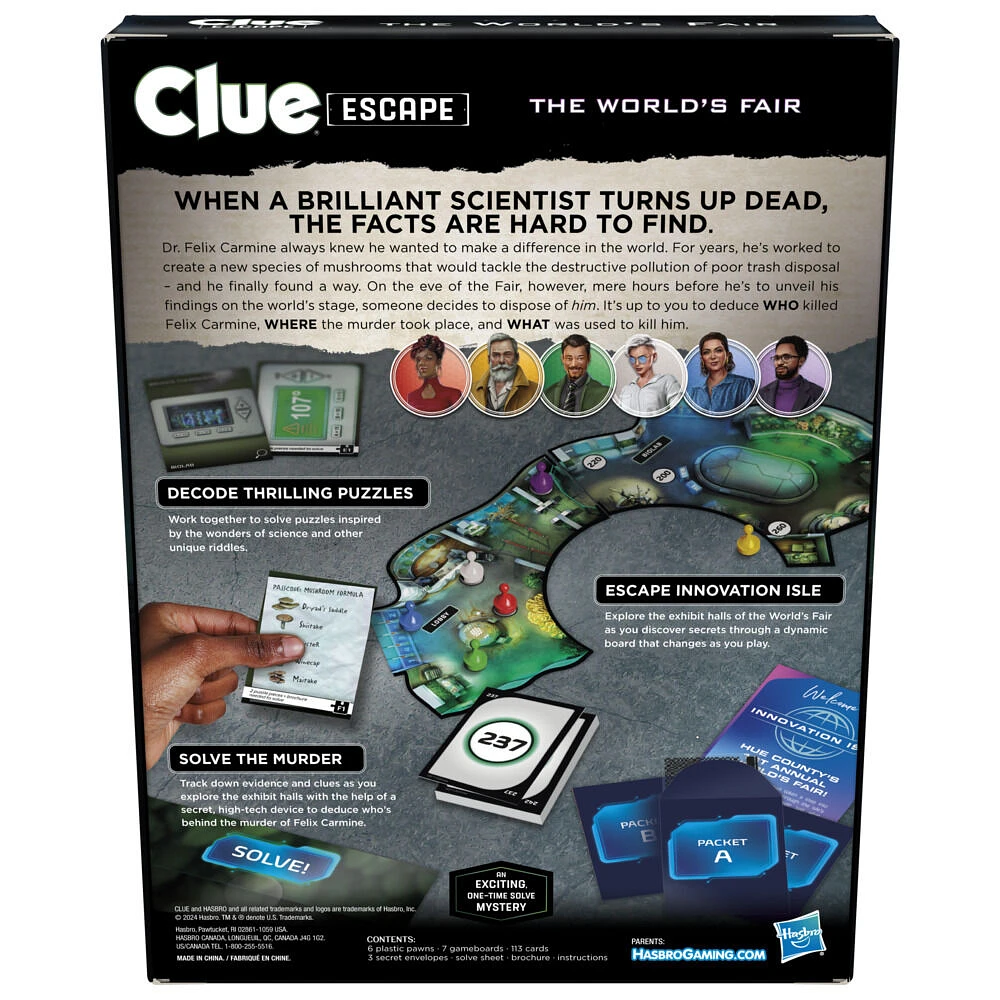 Clue Escape: The World's Fair Board Game, 1-Time Solve Escape Room Mystery Games - English Edition