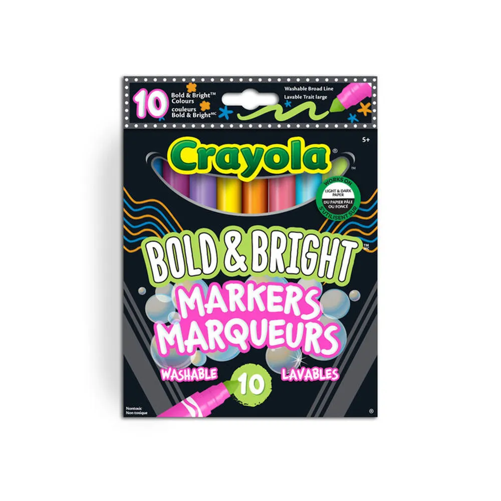 Crayola Bold and Bright Broad Line Markers, 10 Count