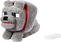 Minecraft Dennis the Wolf Interactive Plush Toy with Sounds & Moving Mouth, Inspired by the Movie